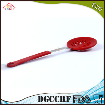 NBRSC FDA/LFGB Heat Resistant circular silicone slotted spoon shovel spatula turner spade new leaf shaped