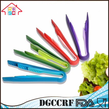 NBRSC Set of 3 Plastic Colorful Kitchen BBQ Bread Toast Cooking Food Salad Serving Snake Tongs