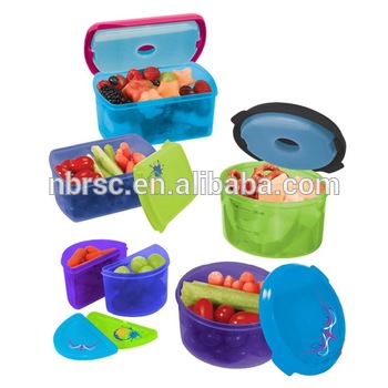 16pcs plastic Kid&#39;s healthy lunch food containerset with removable ice packs for keep food cooler