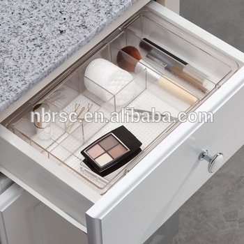 Clarity Plastic Expandable Makeup Cosmetic Drawer Organizer