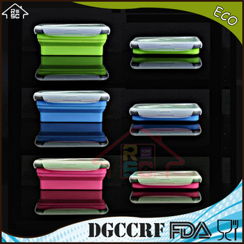 NBRSC Collapsible Silicone Lunch Box &amp; airtight Storage Container- Bento box snap style