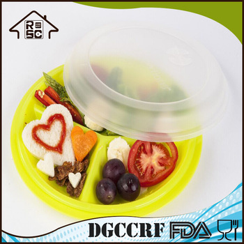 NBRSC Competitive Factory Price Easy to use Plastic Potion Control Plate Round Lunch Box