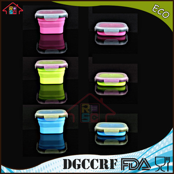 NBRSC Expandable Silicone Lunch Box microwave food box bento with snap style