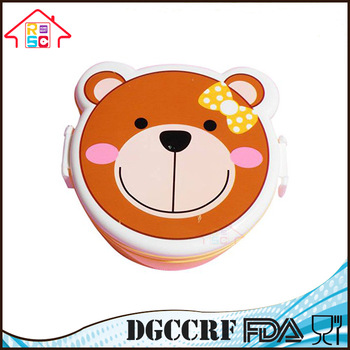 NBRSC Lunch/Bento Box Bear Double Layer Lovely Cartoon Plastic Food Conainer Lunch Box