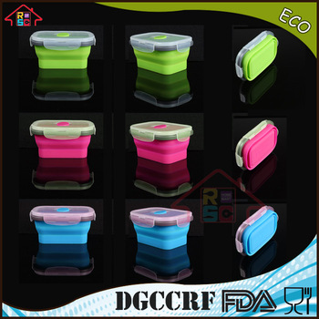 NBRSC Mircrowave airtight Silicone child Lunch Box kids food box bento with snap type