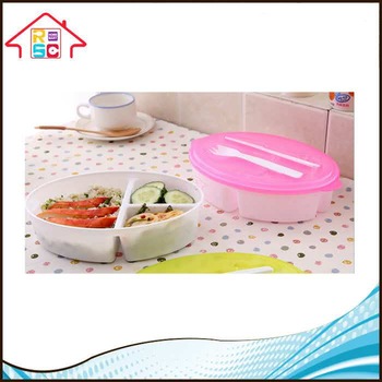 NBRSC New Design Hot Selling Lunch Box With 3 Compartment Food Storage Container With Knife And Fork Storage Box