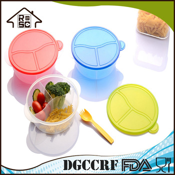 NBRSC Rapid and Efficient Cooperation Plastic 3 Compartment bpa free Lunch Box
