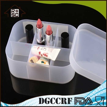 NBRSC SGS Certification Plastic Makeup Storage Organizer Box with Lid