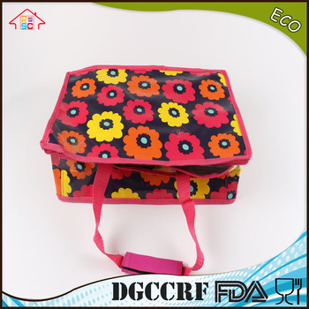 NBRSC SGS Certification Square Folding Insulated Lunch Bag with Zip Closure