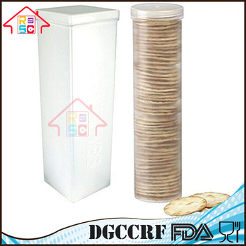 NBRSC Set of 2 Plastic Round and Square Cracker Cookie Storage Containers Stay Fresh Keeper Food Saltine