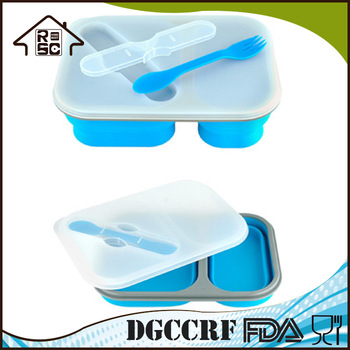NBRSC Shipment in Time BPA Free Collapsible Silicone Lunch Box Containers