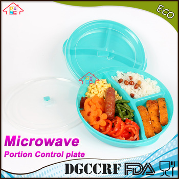 NBRSC Shipment in Time China Supplier Plastic 3 Compartment Reusable Food Storage Containers with Transparant Lid