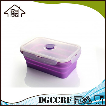 NBRSC Shipment in time Easy Cleaning Collapsible Silicone Lunch Box
