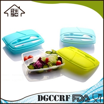 NBRSC Strict Quality Control Manufacturer 3 Compartment Plastic Lunch Box with Lid
