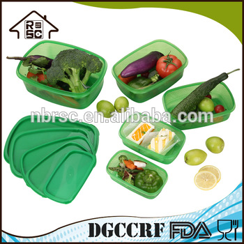 NBRSC Welcome OEM Wholesale Plastic Food Container With Lid Set of 5