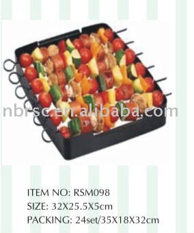 NONSTIC BLACK KEBAB GRILL SET FOR BARBEQUE