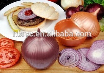 Kitchen Utensil Onion Shaped Storage Container Plastic Onion Crisper Saver