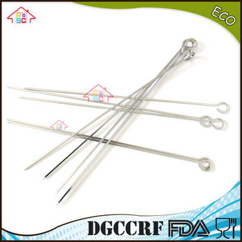 NBRSC 10PCS Stainless Steel BBQ Barbecue Skewers Needle Utensil Fork Kebab Kabob Stick