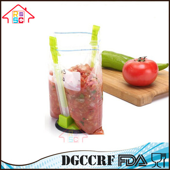 NBRSC 2016 Kitchen Gadgets Plastic Hands-Free Baggy Rack Clip Food Storage Bag Holder-Holds Open Bag