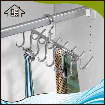 NBRSC Chrome 14 Hook Belt Tie Scarf Closet Organizer Holder Hanger Rack