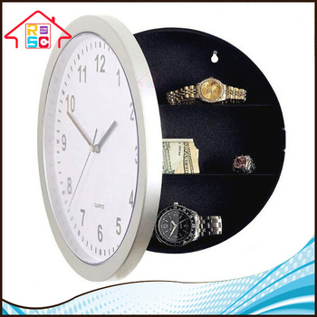NBRSC Creative Novelty Digital Wall Clock with Concealment Hidden Safe Storage Compartment