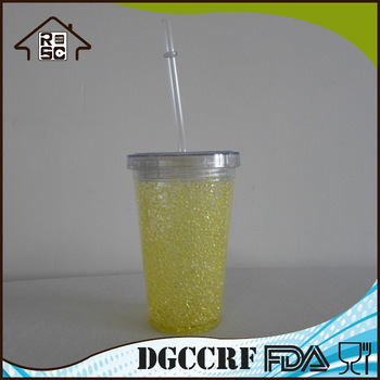NBRSC Free Sample available Plastic Cup With Straw Double Wall Straw Cup