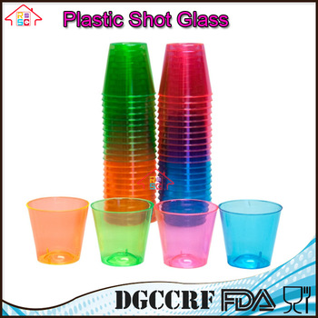 NBRSC Hard Plastic Shot Glasses cup, 2oz. Shooter Tumblers Party Cups in Neon Colors