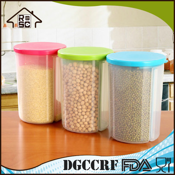 NBRSC Kitchen Divided Plastic Sealed Box Dry Food Storage Crisper Cereal Container with Lids