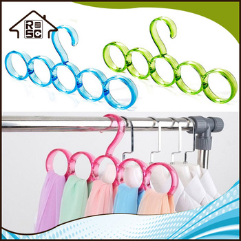NBRSC Multi-function Plastic Scarf Hanger 5 Holes Scarf Hangers Towel Hanging Closet Organiser