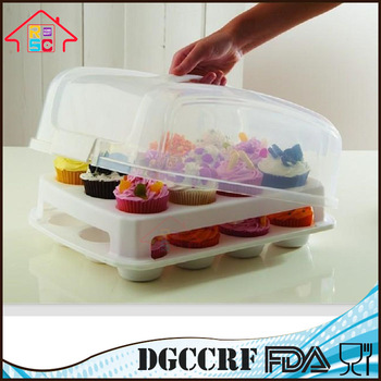 NBRSC Plastic 2 Tier Hold 24 Mini Cupcake Carrier Food Storage Container Wholesale