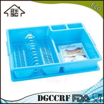 NBRSC Plastic dish drainer with drip tray large cutlery holder sink rack draining tray