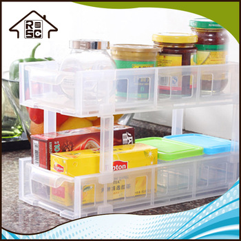 NBRSC Portable Cheap Storage Shelves Spice Rack Organizer Kitchen Plastic Storage Rack with Drawer for Sale