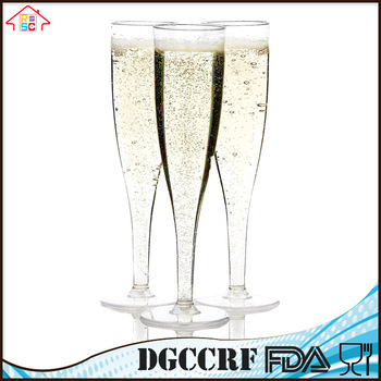 NBRSC Promotional Disposable hard Plastic champagne flutes party wine glasses cups