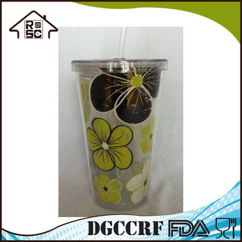 NBRSC QC Staffs Ensure Kitchen Container Drinking Plastic Cups Plastic Cup With Straw