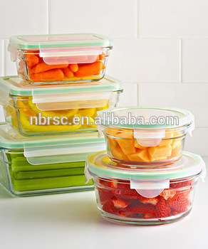 NBRSC SGS Certification Fruit 5 Pc Vacuum Square Food Storage Containers Storage Container Plastic Storage