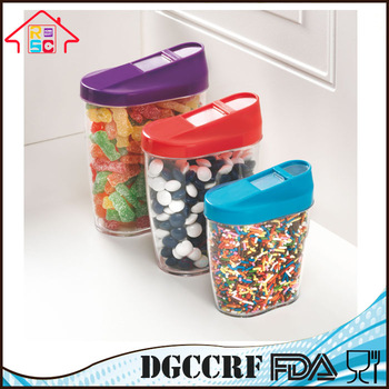 NBRSC Set of 3 Easy Pour Dry Food Tubs Fresh Store Cereal Pasta Containers Boxes Kitchen Storage