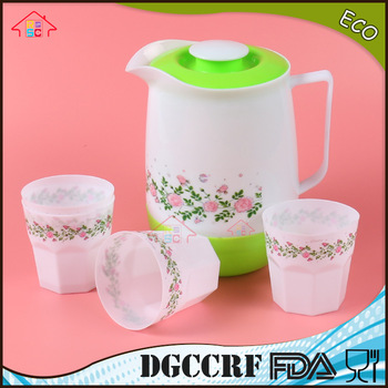 NBRSC set of 4 pcs Double Layers PP Cold Water Teapot Jug Plastic Kettle