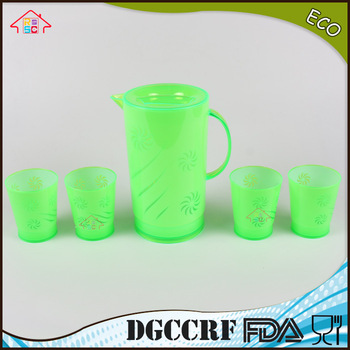 NBRSC set of 5 pcs Plastic Cold water kettle ps water jug drinking teapot PP canteen double layer watering can