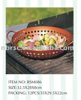NON-STICK BBQ GRILL PAN IN BROWN COLOR FINISH