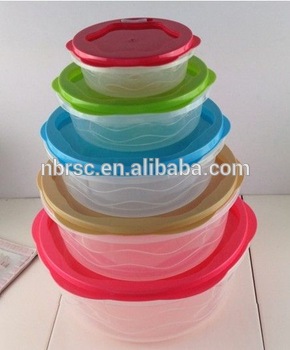 Rapid and Efficient Cooperation Kitchen Plastic Food Storage Container Five Sets Round Box