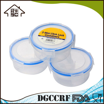Round Transparent Plastic Storage Containers With Lid Click Lock