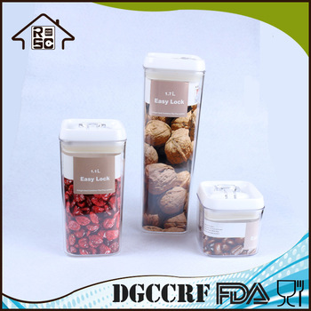 Set of 3 Different Size Square Seal Pot Plastic