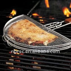 metal mesh bbq grill basket for quesadilla on the grill or over fire