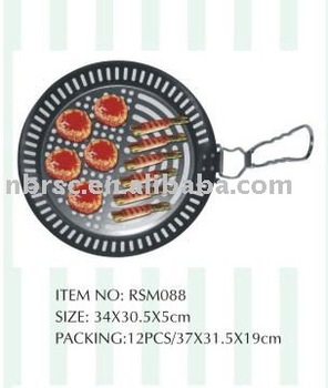 non stick Iron BBQ GRILL PAN in black finish