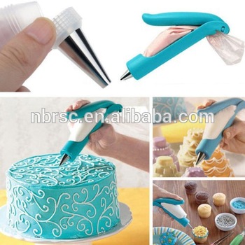 Manual squeeze cream cake decorating icing pen kit