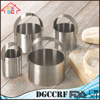 NBRSC 1 Set/ 4 Pcs Durable Stainless Steel Round Blades Cut Dough Nesting Biscuit Cookie Cutter Metal Baking Tools