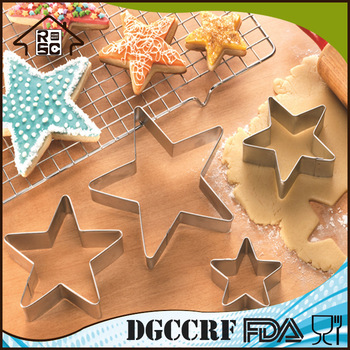 NBRSC 4PCS Baking Metal Star Shape Fruit Biscuit Pastry Cookie Cutter set