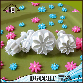NBRSC Four-piece Floriated Printing Cookie Press Mold Pastry Stamp