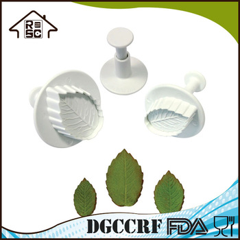 NBRSC Leaf Decorated Plunger Cookie Cutter 3-piece Set Cookies Cutter Set