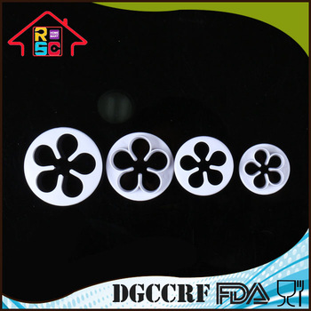 NBRSC Plunger Cookie Cutter Set Four-piece Floriated Cooking Cookie Press Biscuit Maker Unique Kitchen Tools